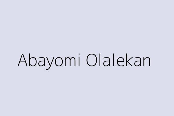 Abayomi Olalekan